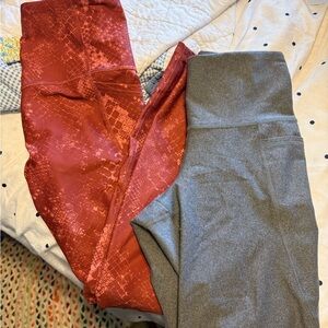 Old Navy Bundle - Snake Leggings and Gray Bike Shorts